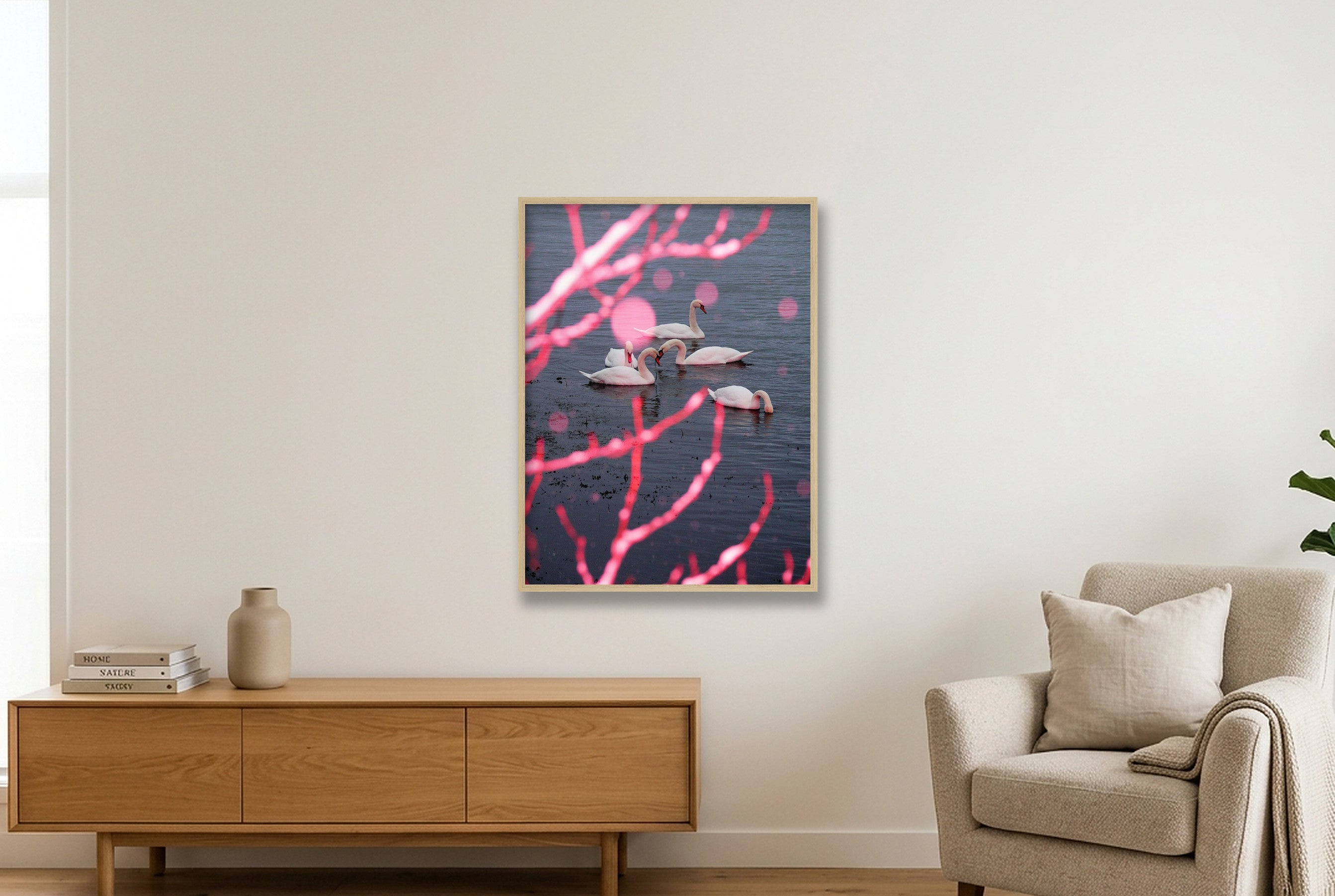 Snow Ballet on Swan Lake - Limited Edition — 60×80cm, 24×31" Oak Frame