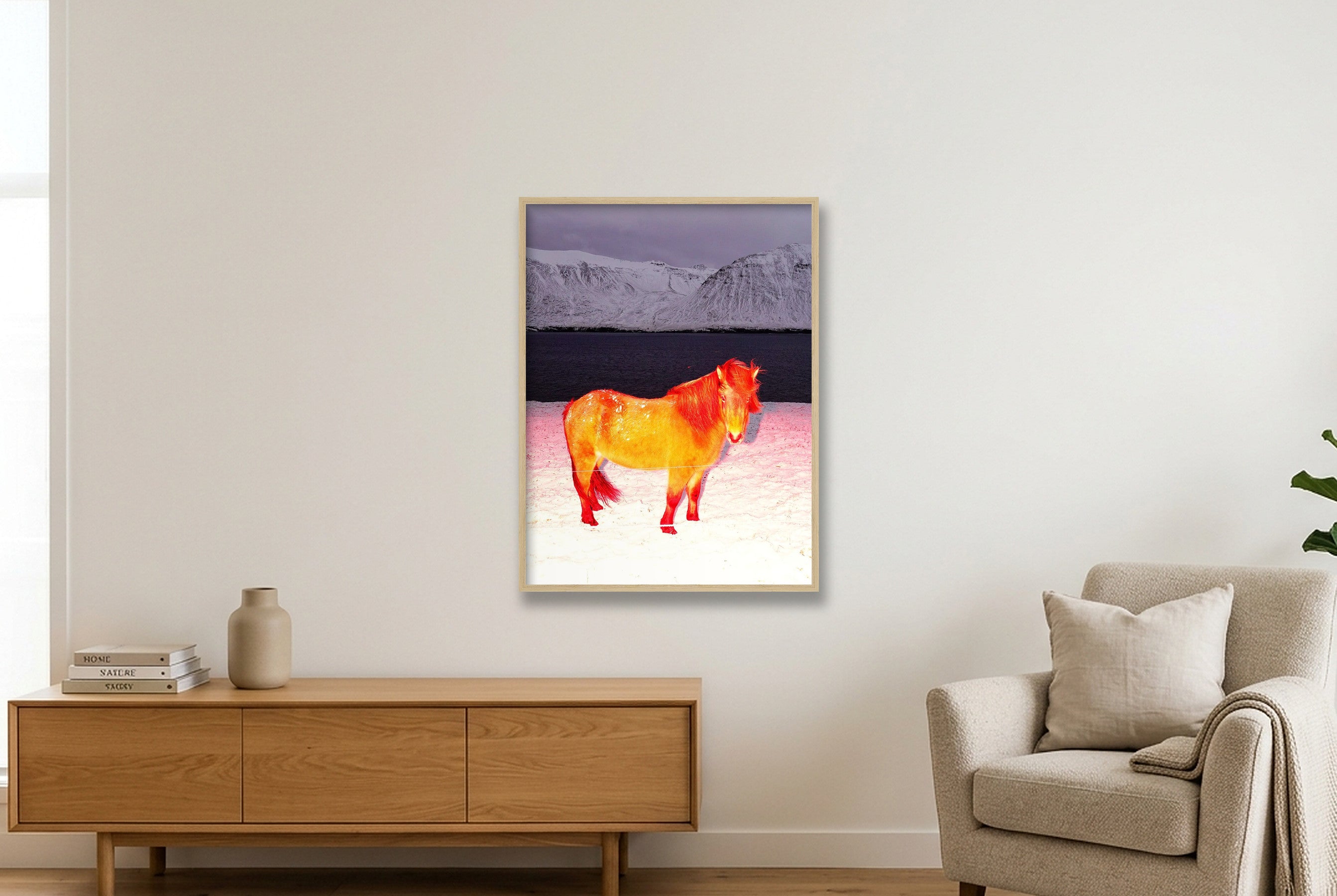 The Red Horse - Limited Edition — 60×80cm, 24×31" Oak Frame