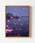 Pink Snow, Swan Lake - Framed Canvas