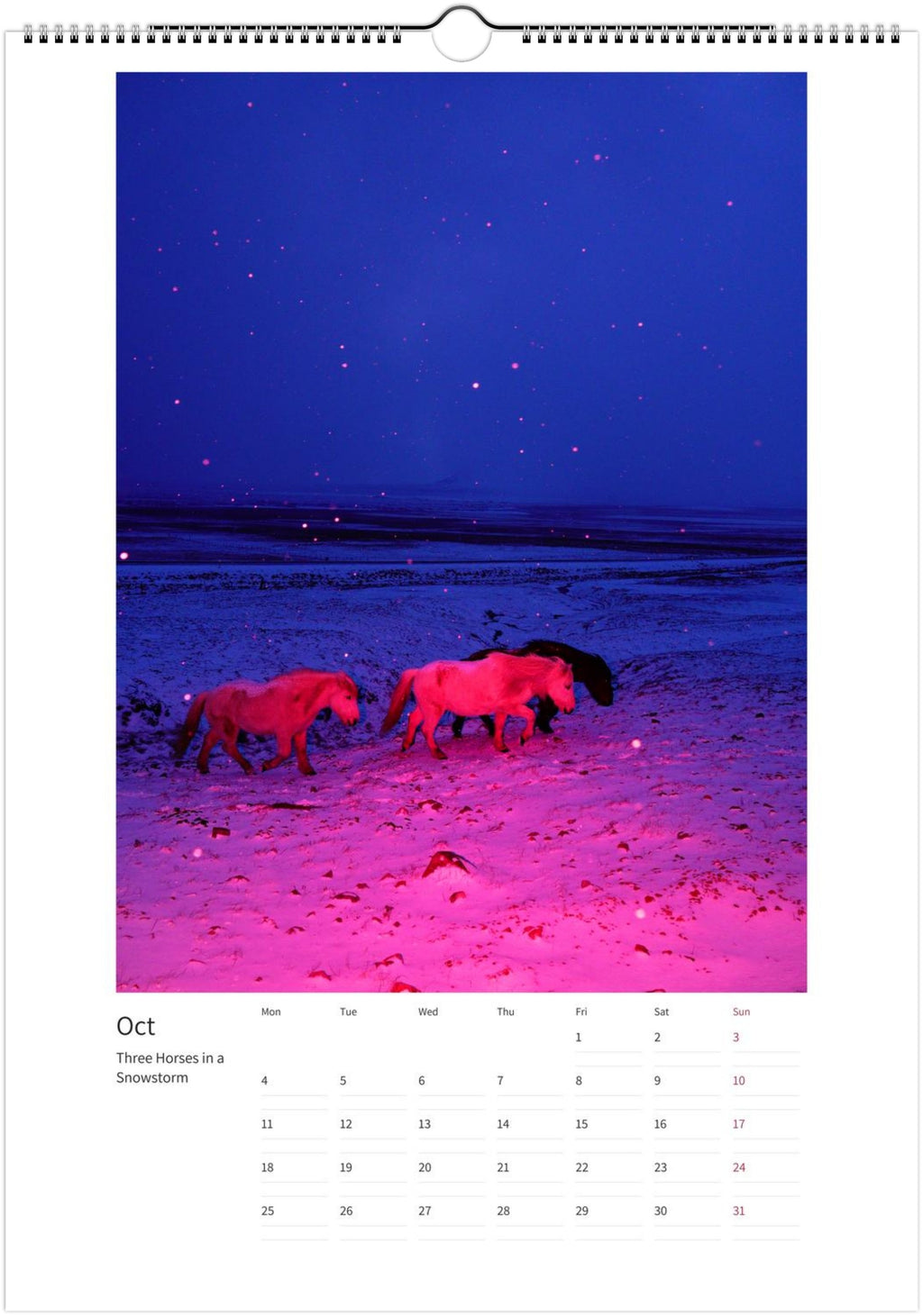 Magic Horses 2027 calendar, October