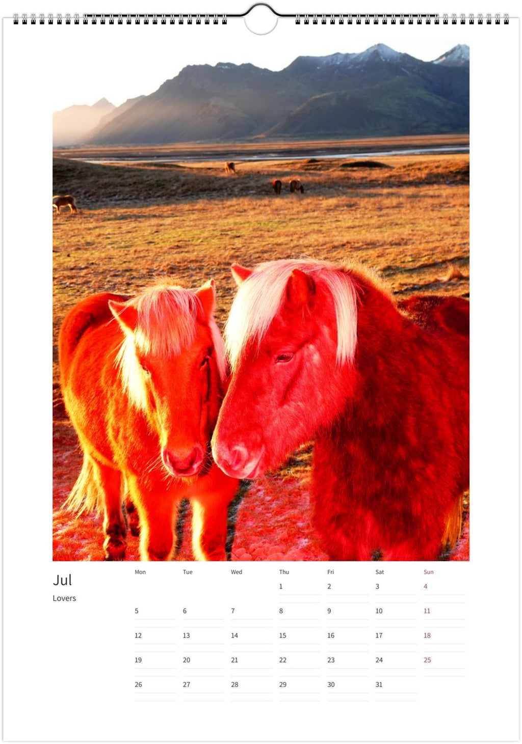 Magic Horses 2027 calendar, July