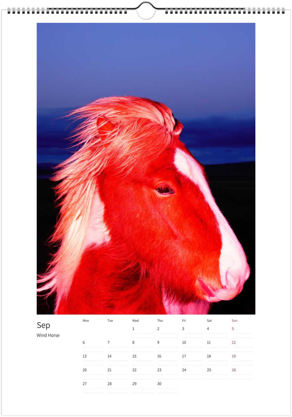 Magic Horses 2027 calendar, September