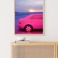 Pink car and a sunrise
