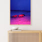 3 Horses in a pink storm